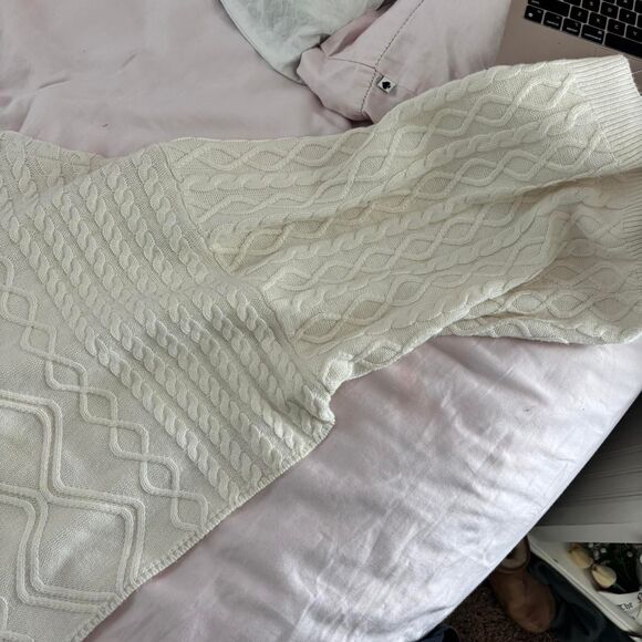 PALMETTO MOON Women's Cream Sweater Cozy Knitted Drop Sleeve Large - Picture 2 of 6